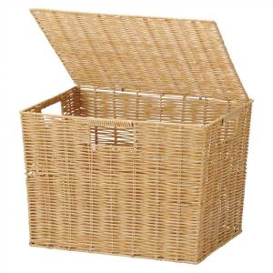 フタ付きかご収納バスケット XXS 2個＆M＆L 4個セット 内布：ライト