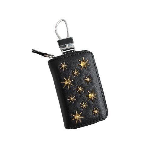 キーケース スマートキーケース スタースタッズ ブラック ゴールド 車 鍵