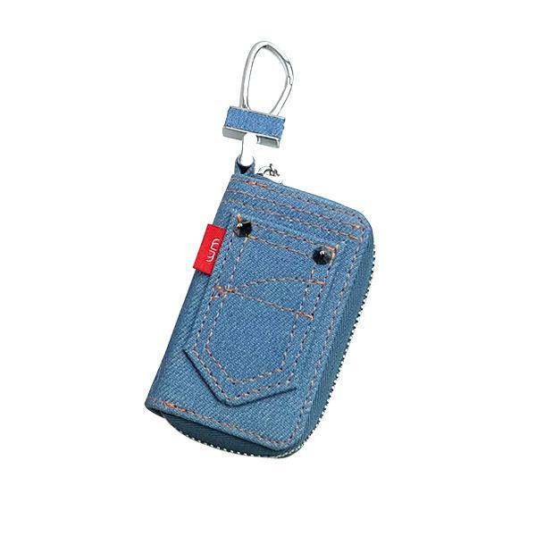 スマートキーケース デニム生地 ブルー ジーンズ素材 鍵入れ 小物