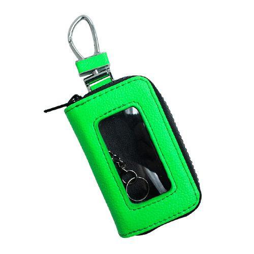 スマートキーケース 蛍光カラー 窓付き 鍵入れ 車 アクセサリー グリーン