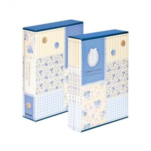 ポケットアルバム L判 270枚収納 5冊セット パッチワーク柄 ブルー