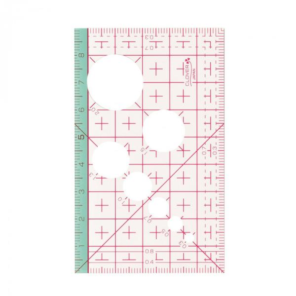 カード型定規 90×55mm 方眼 0起点 穴あき 採寸 作図 ドール手芸 裁縫 クロバー