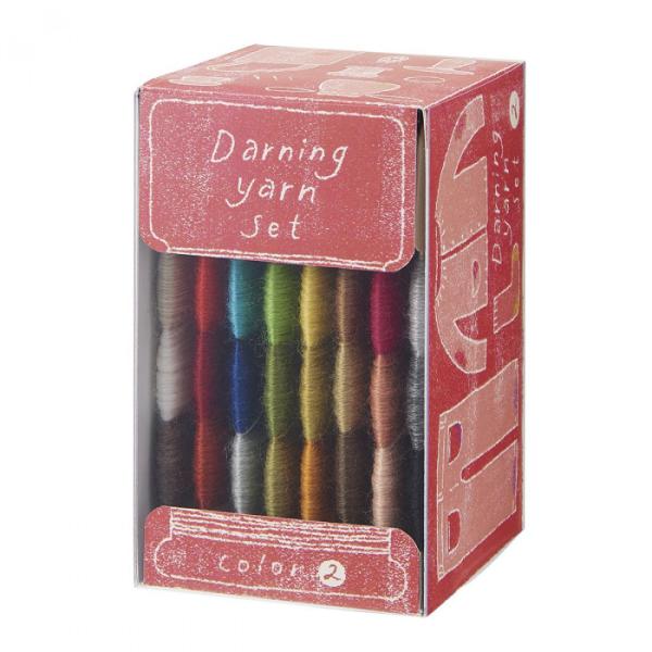 ダーニング糸 ウール調 細糸 8巻セット 24色入り ニット補修 穴あき修理 手芸用品