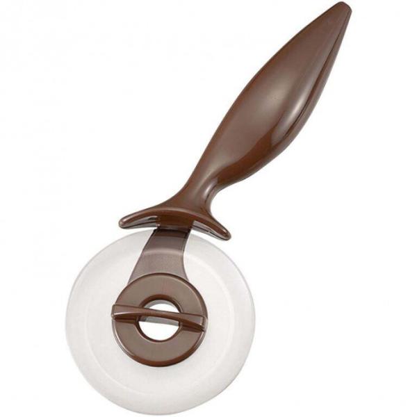 ピザカッター ブラウン プラスチック製 分解洗浄可能 握りやすい