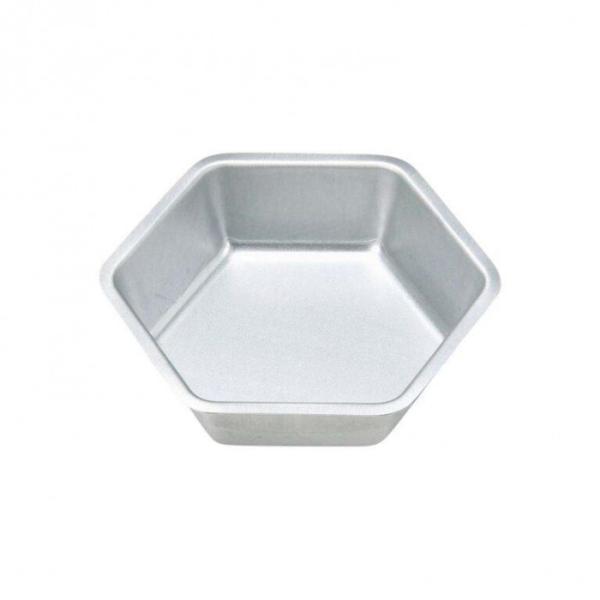 ケーキ焼型 六角型 スチール製 アルミメッキ 焼き菓子用 デコレーション 容器