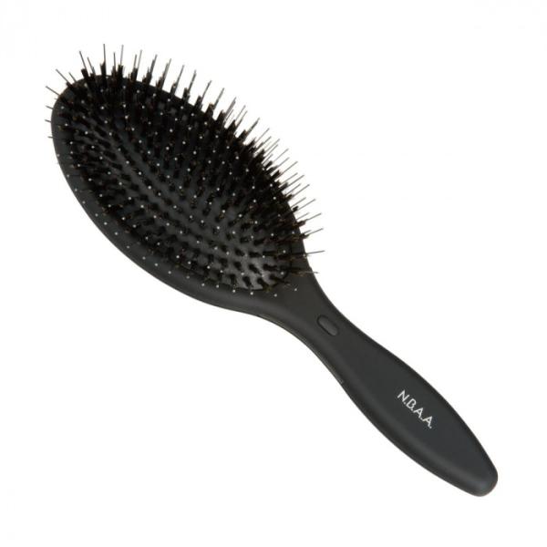 ブロークッションブラシ ブラック 純豚毛 静電気抑制 ヘアケア 用品