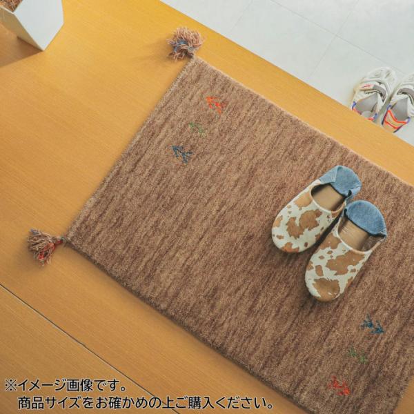 シンプルギャッベマット　AYAKA(アヤカ)　玄関マット　40×60cm　ブラウン「GSCD8029...