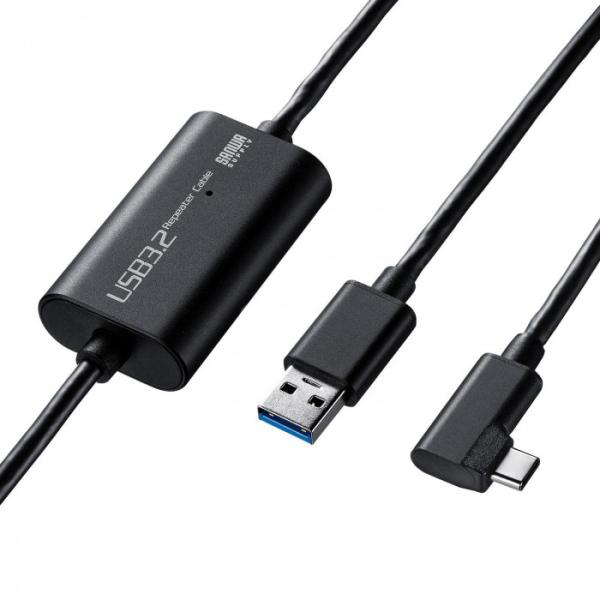 USBロングケーブル 5m TypeC L型 VRヘッドセット対応 高速転送