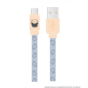 同期＆充電ケーブル ミッフィー＆ボリス 120cm USB Type-C フラット