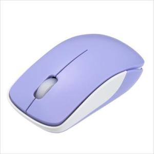 無線3ボタンマウス パープル 軽量50g BlueLED センサー 子供用