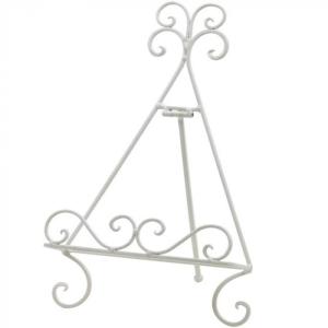 アイアンイーゼルスタンド 三角L ホワイト 白 ワイヤー 塗装品 店舗装飾 花台