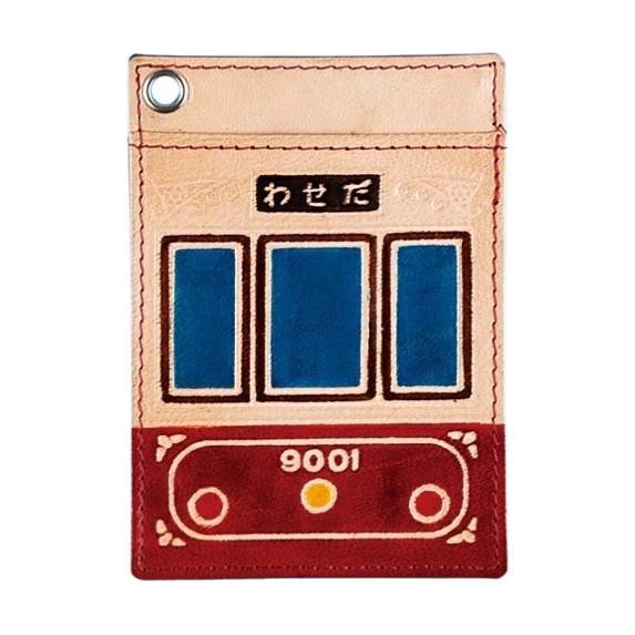 都電荒川線パスケース レッド JS738