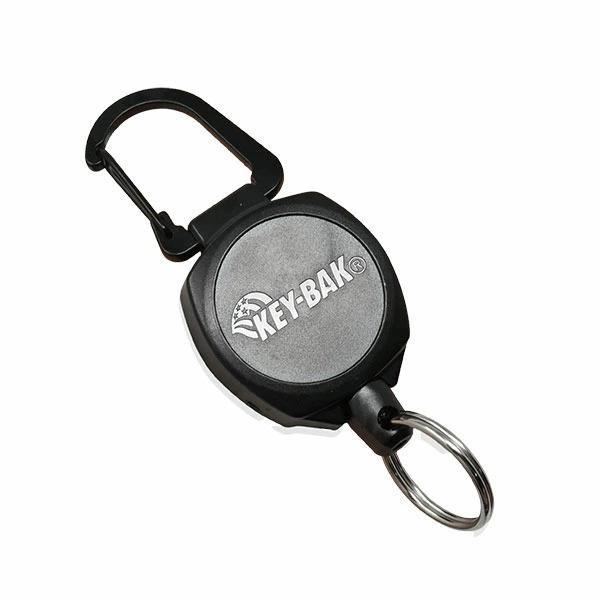 KEY-BAK カラビナ付きキーリール サイドキック ブラック