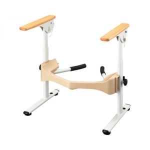 洋式トイレ用フレーム S-はねあげR-2 木製ひじ掛け 介護用品