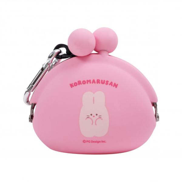シリコンがまぐち ころまるさん すあま キャラクターポーチ カラビナ付