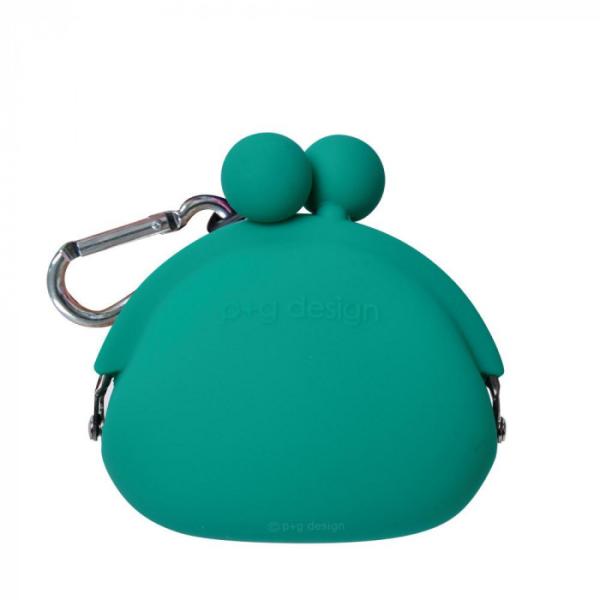 シリコンがまぐち グリーン カラビナ付き ポチビ 小物入れ