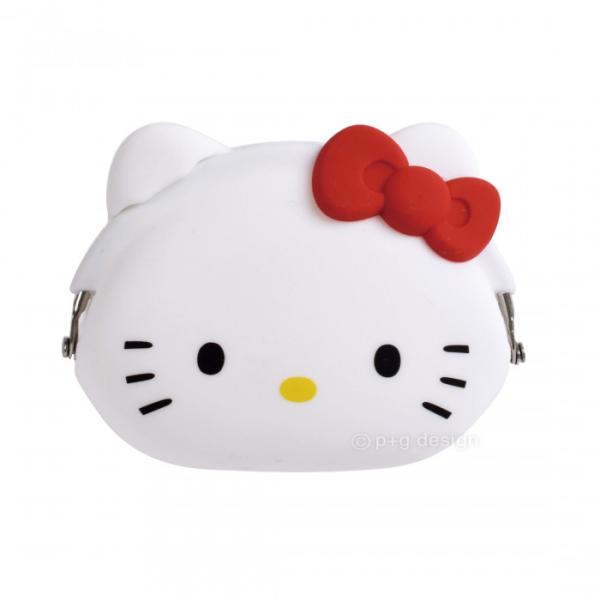がまぐち シリコン製 ハローキティ ホワイト ポーチ 小銭入れ 小物入れ