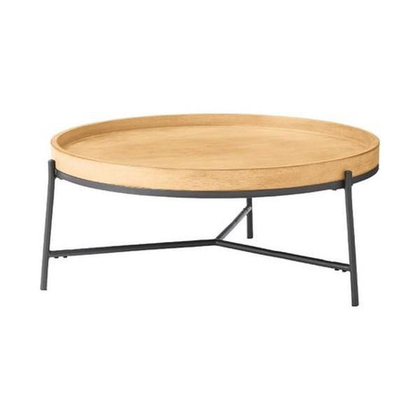 ラウンドテーブル ナチュラル 円形 直径79cm スチール脚 カフェテーブル