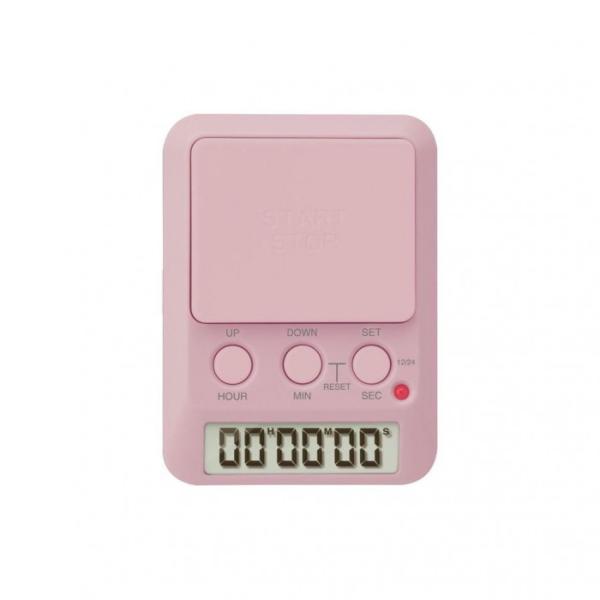 学習タイマー 卓上 カウントアップ デジタル 勉強 カレンダー 消音 ラーニング ピンク