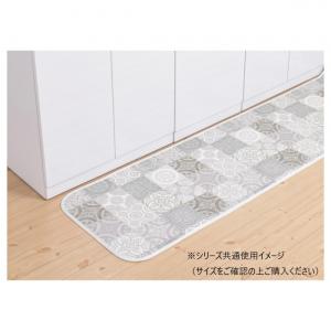 キッチンマット 拭ける ビニール製 抗菌 防カビ 滑り止め 薄型 掃除 楽々 グレー