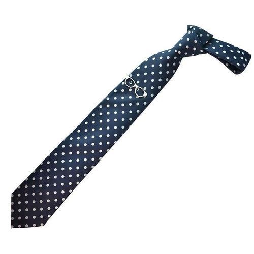 SWANK(スワンク) タイバー＆ネクタイセット07(眼鏡白・ネクタイ紺) NT07