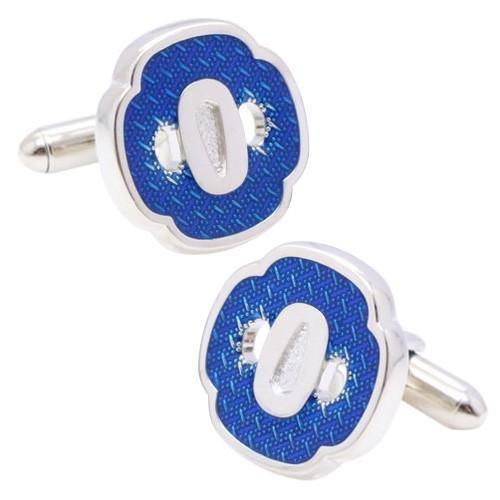 SWANK(スワンク) 日本刀の鐔(ツバ)のカフス(ブルー) C0130
