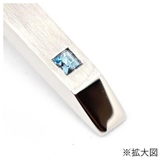 タイバー クリスタルガラス アクアマリン スワンク タイピン アクセサリー 贈り物