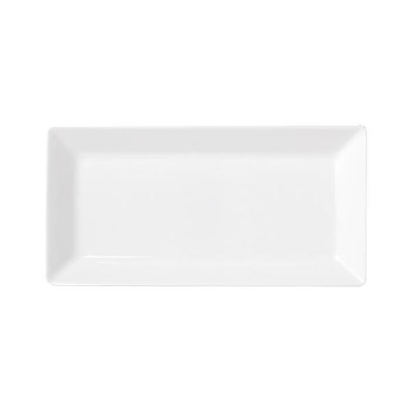 長角皿 27.5cm 磁器 モダン シャープ 餃子 サラダ 盛皿 食洗機対応 日本製 白