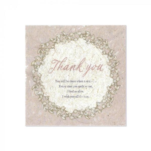 カザロ ソラペーパーメッセージカード 80角 THANK YOU ピンク 36P101P0201
