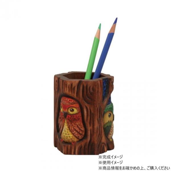 鉛筆立て ペンスタンド 木製 六角形 工作キット 木彫り ハンドメイド