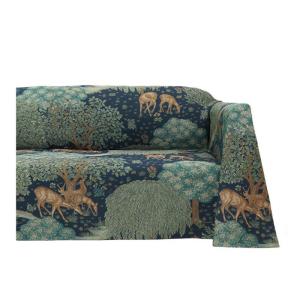 川島織物セルコン Morris Design Studio ザ・ブルック マルチカバー 200cm×260cm HV1749S DB ダークブルー