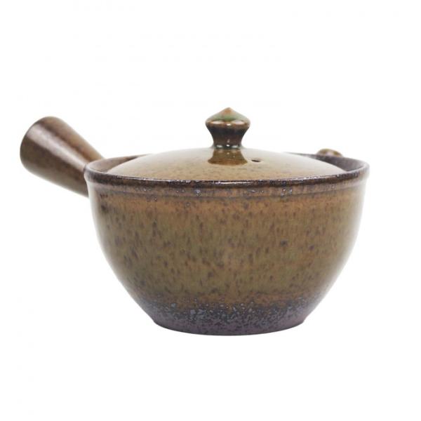 ベンリー急須2号 末広ビードロたたき 370cc 萬古焼 茶こし付 日本製