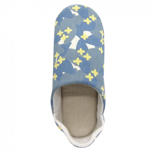 PAGE ONE ページワン　plantsバブーシュスリッパ　80　BLUE GREEN　GRK14...