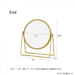 卓上ミラー 3倍鏡付き 両面仕様 丸型 ゴール...の詳細画像1