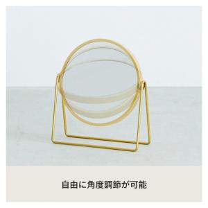卓上ミラー 3倍鏡付き 両面仕様 丸型 ゴール...の詳細画像5