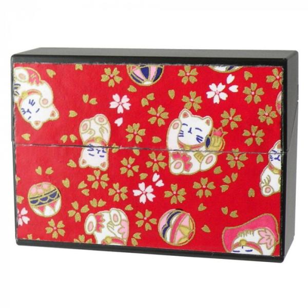 マルチケース 和紙 招き猫 デザイン ハードケース 小物入れ 喫煙具 収納