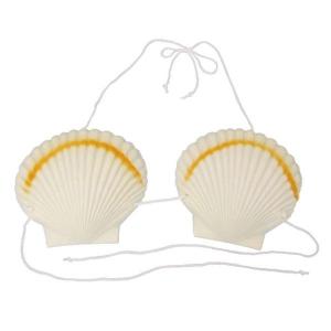 シェルビキニトップ 白 貝殻モチーフ フラダンス イベント衣装 プラスチック製