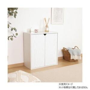 収納ボックス 扉付き オーク ホワイト 連結可...の詳細画像5