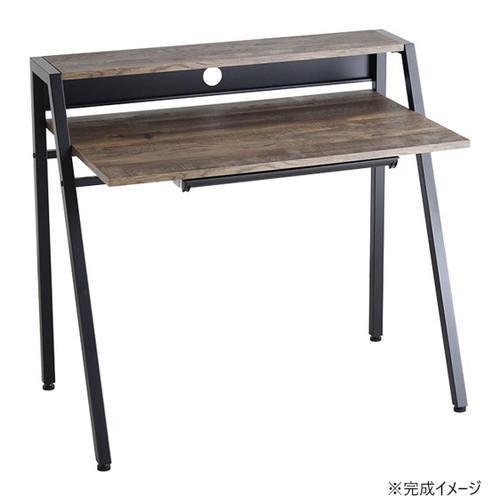 デスク ダークブラウン 幅96cm スタイリッシュ 引出付 パソコン机