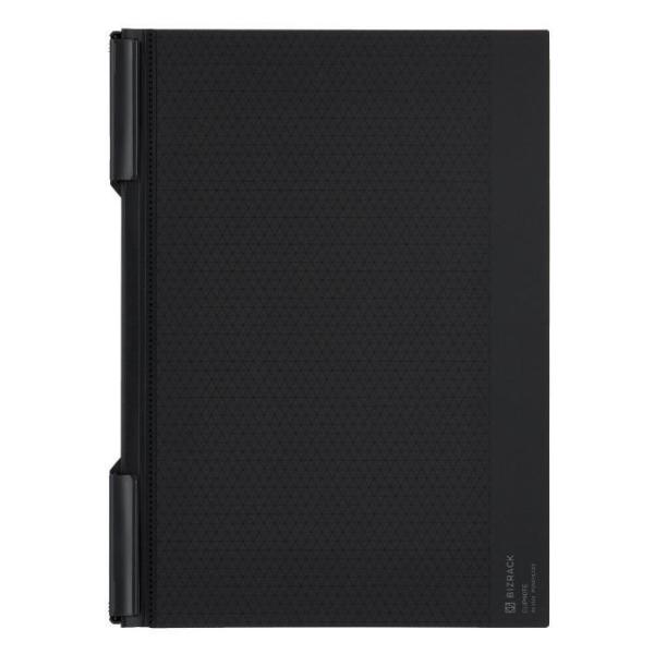 クリップノート BIZRACK A4 穴あけ不要 25枚収容 薄型 ブラウンブラック