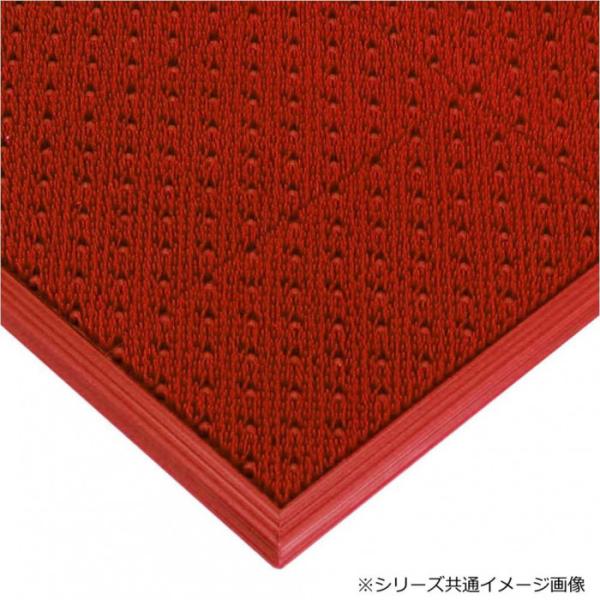 玄関マット 360×660mm レッド エルバーマット シャープ 葉先 ゴミ取り 耐重圧 日本製