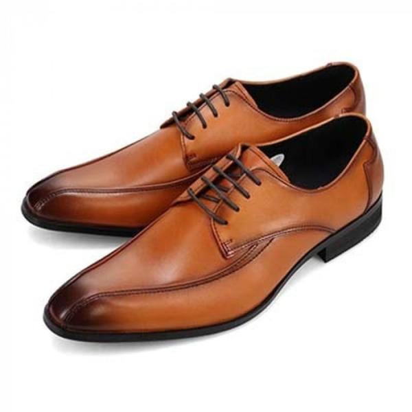 ビジネスシューズ 本革 牛革 外羽根 スワールモカ 3E 幅広 紳士靴 ドレスシューズ