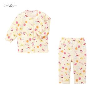 【セール30%OFF】ミキハウス mikihouse ニットキルト長袖パジャマ (80cm-130cm) ナイトウェア 寝巻 ルームウェア ベビー キッズ 子供 女の子【13-7302-455】｜pockybear