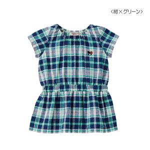 【セール30%OFF】ミキハウス mikihouse ダブルビー チェック柄半袖ワンピース　(100...