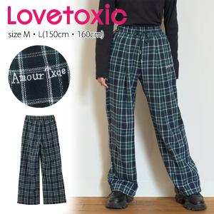 【セール20%OFF】 ラブトキシック ストレートフィットプルオンパンツ《M・L(150cm・160cm)》 ボトムス パンツ チェック柄 Lovetoxic 【8343129】