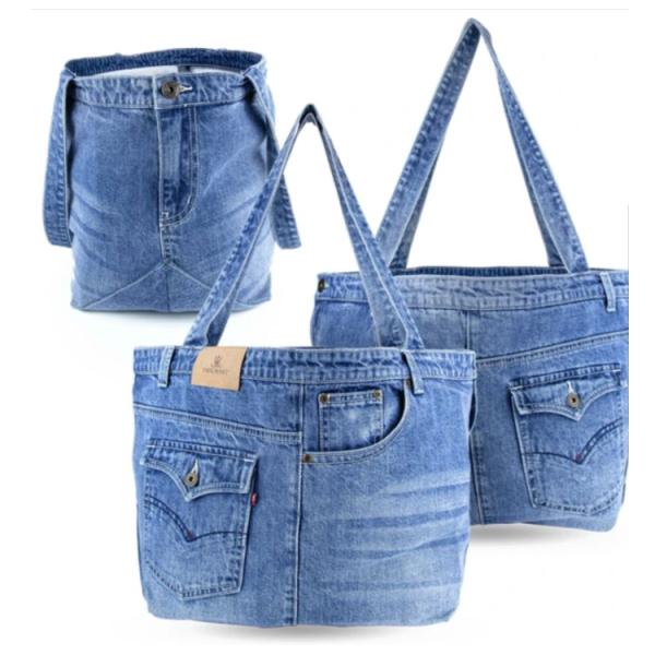 ハンドメイド デニム マザーズバッグ ラージサイズ トートショルダーバッグ UK TRIDENT ユ...