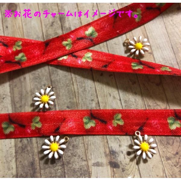 訳あり特価！伸縮性 ゴム ストロベリー リボン 16mm 2ヤード