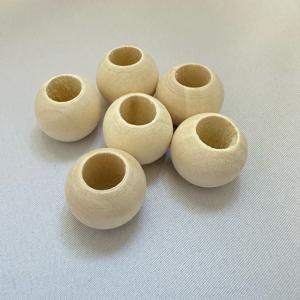 10個 20mm 大穴 木製 ウッド ビーズの詳細画像1