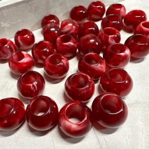 30個 天然石風 大穴 プラスチック ビーズの詳細画像1