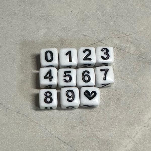 1個 ナンバー 数字 ビーズ